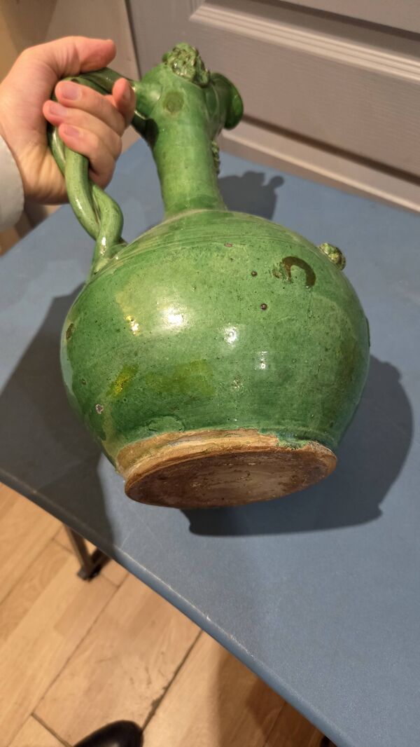 Grande Aiguière de Collection XL – Céramique de Tamegroute – Vert Émeraude