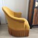 Fauteuil crapaud velours à franges