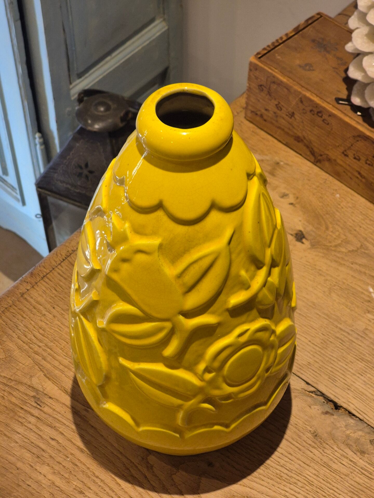 Art Deco vase Saint-Clément no. 833 in yellow earthenware, 1930s