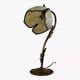 Lampe de bureau antique en fonte et patte de verre