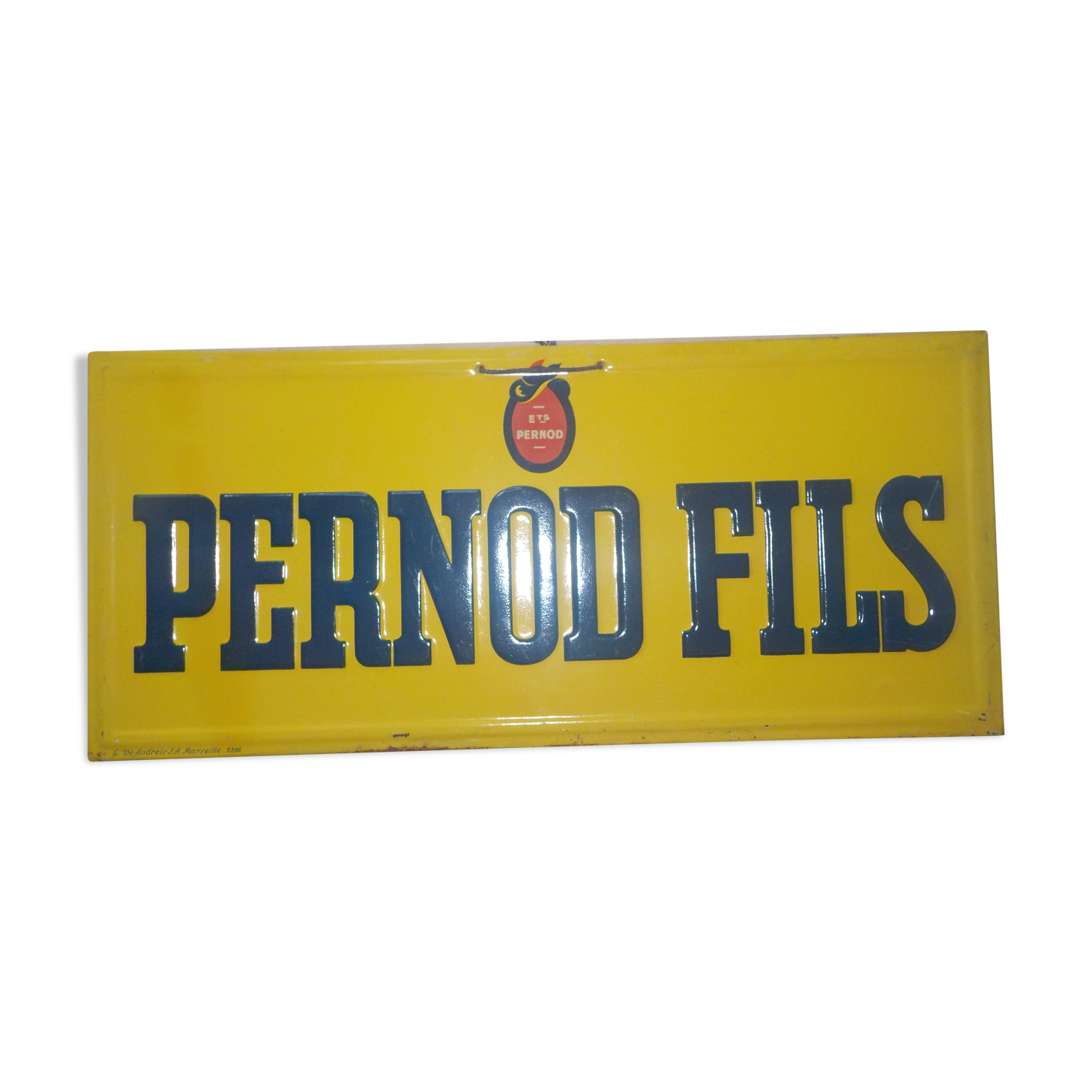 "Pernod & son" plate painted ancient