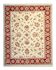 Cream Red Bordered Ziegler Rug, Hand-Knotted Wool Floral Oriental Carpet