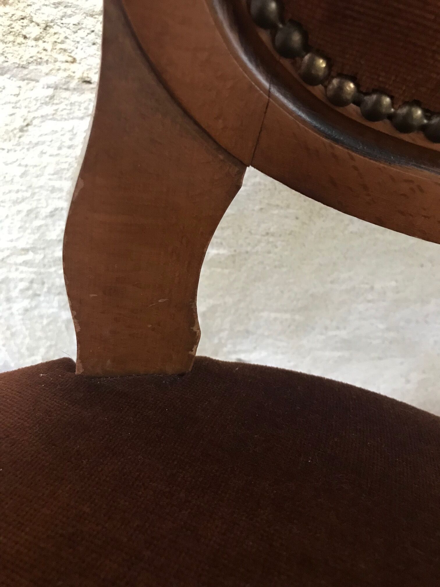 Voltaire armchair seated brown