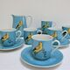 Limoges porcelain parakeet decor coffee service