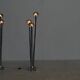 Paire de rares lampadaires chromés de Jules Dewaele