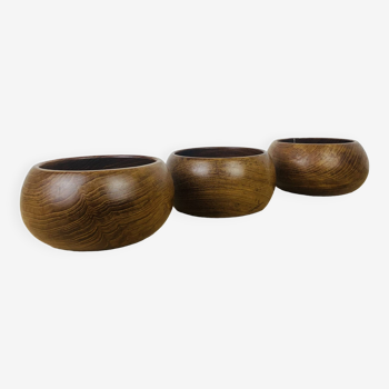 3 Scandinavian Danish teak bowls from the 60s