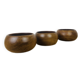 3 Scandinavian Danish teak bowls from the 60s