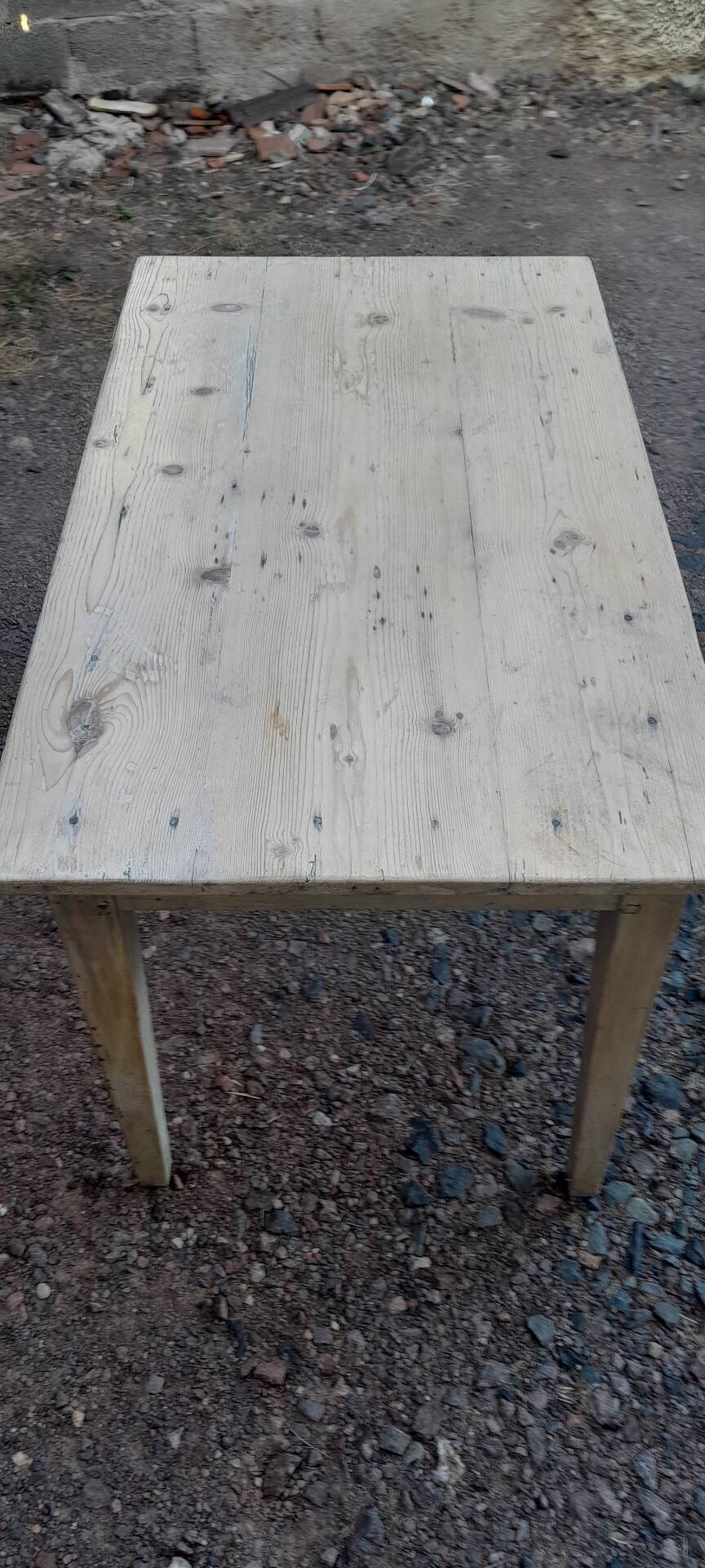 Table de cuisine patiné