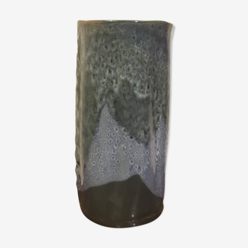 Vase vintage en céramique camaïeu bleu