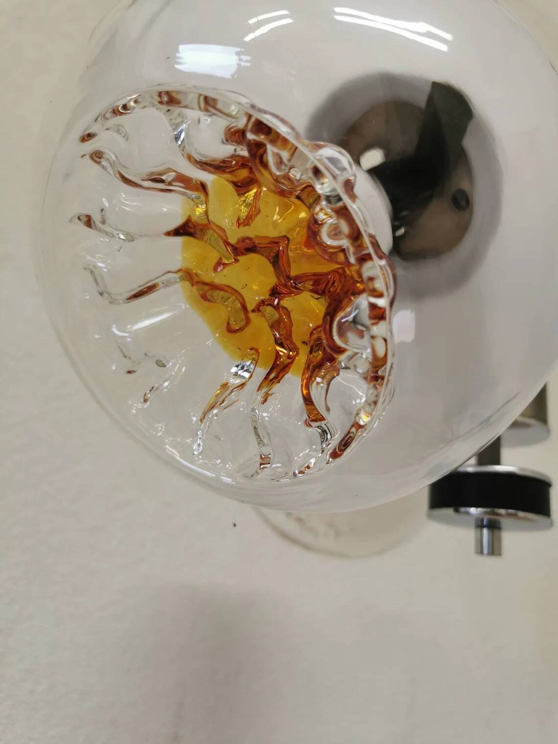 Vintage Mazzega Murano Glass Chandelier: Mid-Century Italian Pendant Light