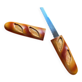 Couteau à pain trompe l’œil forme baguette Cuzin