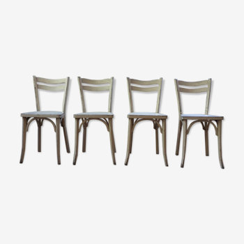 Set 4 chaises Baumann blanches