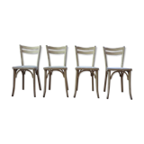Set 4 white Baumann chairs