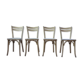 Set 4 chaises Baumann blanches