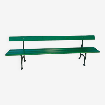 Grand banc de jardin l 224 cm bois et fonte