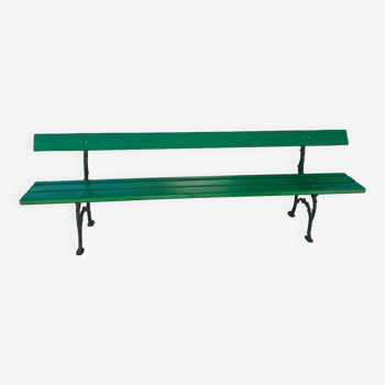 Large garden bench l 224 cm wood and cast iron