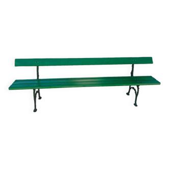 Grand banc de jardin l 224 cm bois et fonte