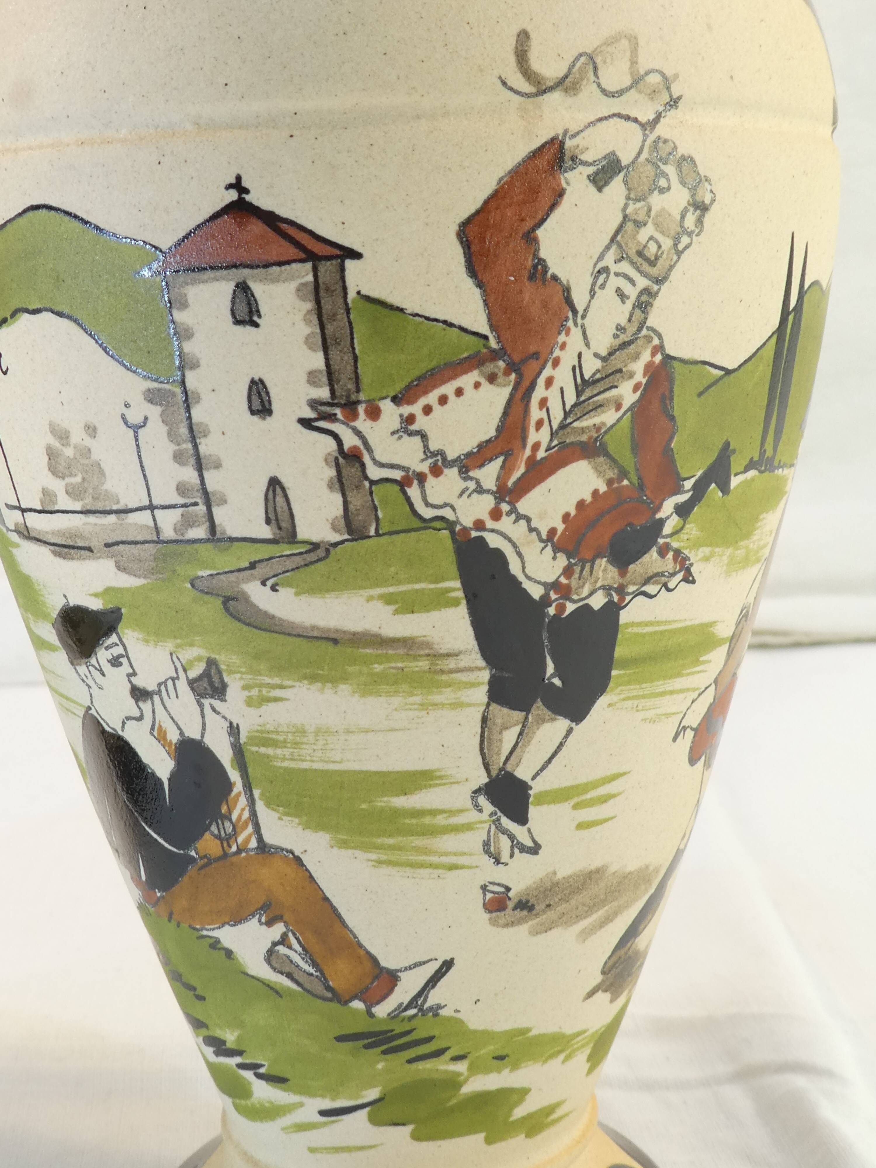 Pair of pitcher / decanter Signed GAITAUD Grés Basque 50s