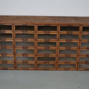 Vintage Dutch oak haberdashery shop cabinet, 1930s