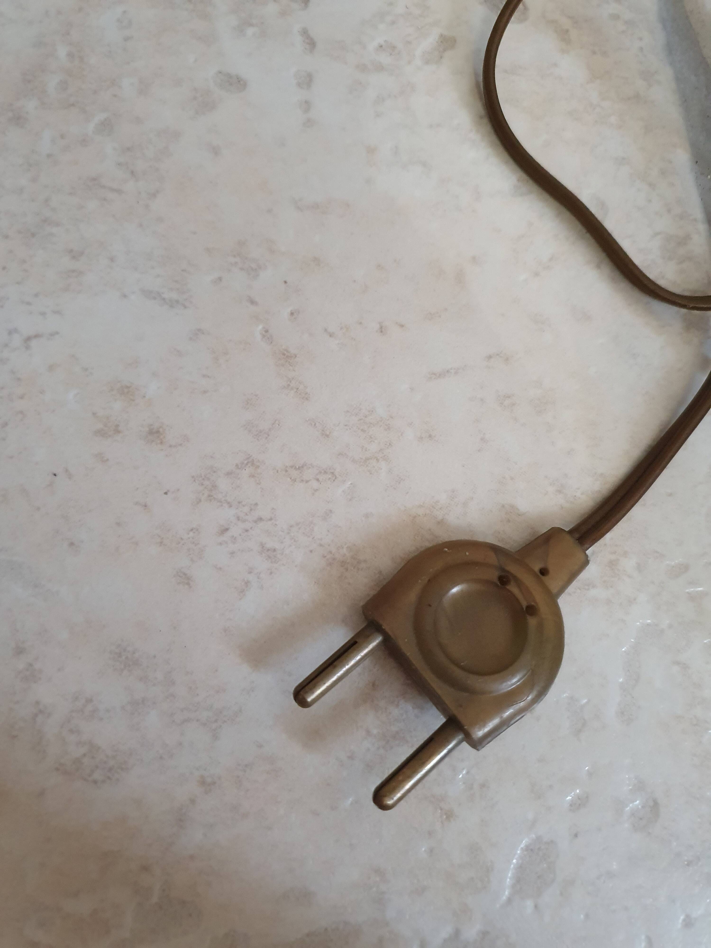 Pied de lampe décor fleuri vintage des années 60