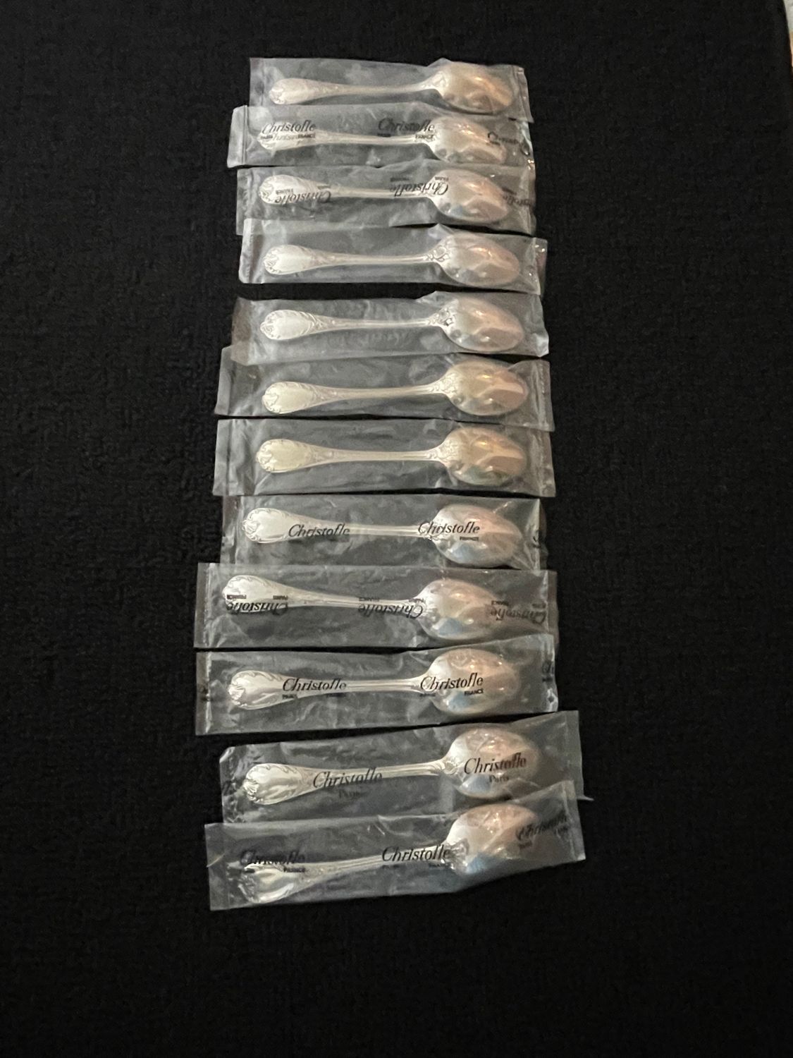 Christofle marly 12 spoons in new blister packs