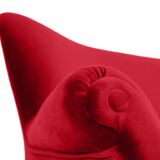 Canapé trois places en velours allemand, années 1960, bordeaux, restauré