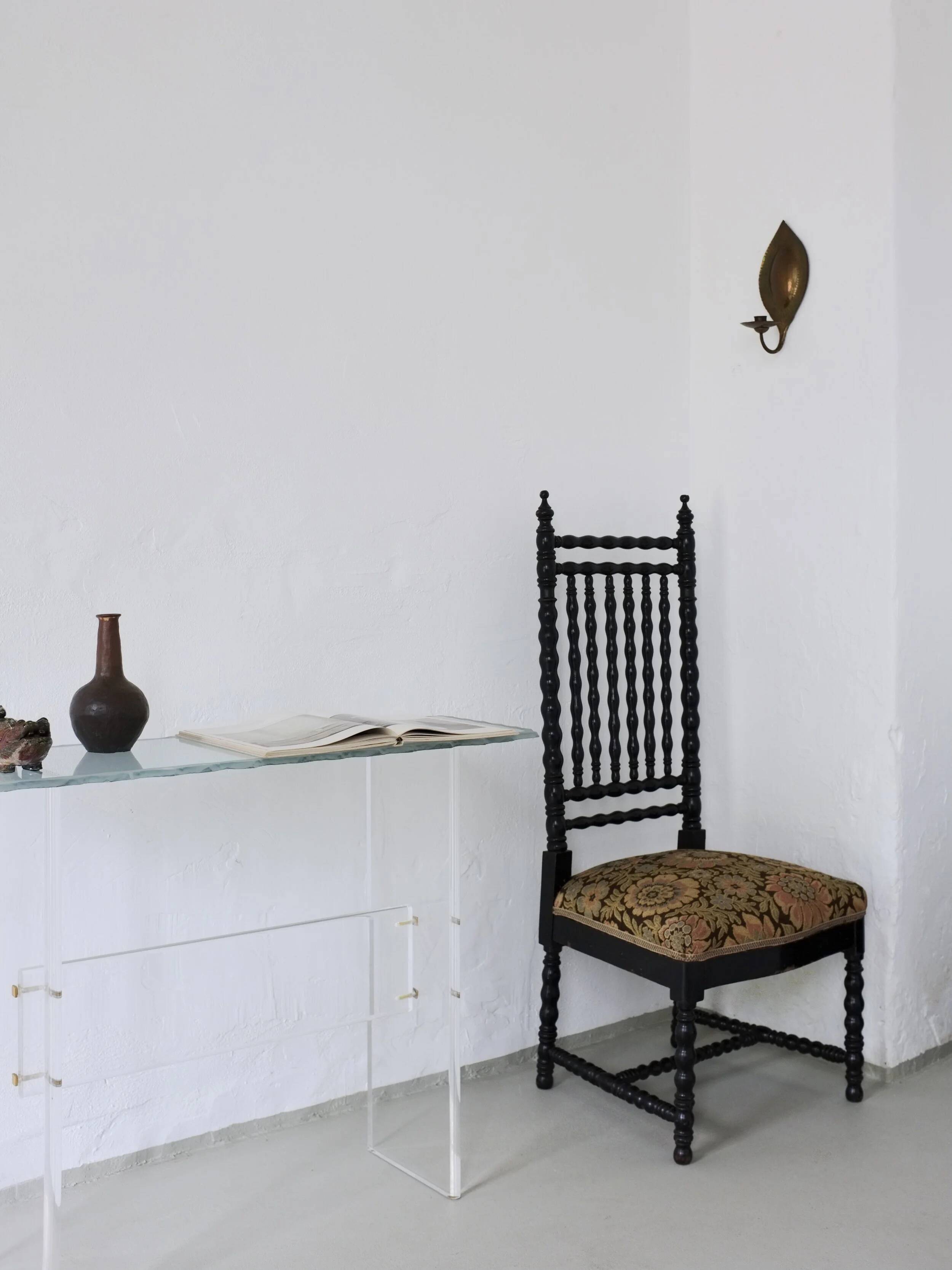 Console sculpturale en verre et lucite | Italie | Années 1980