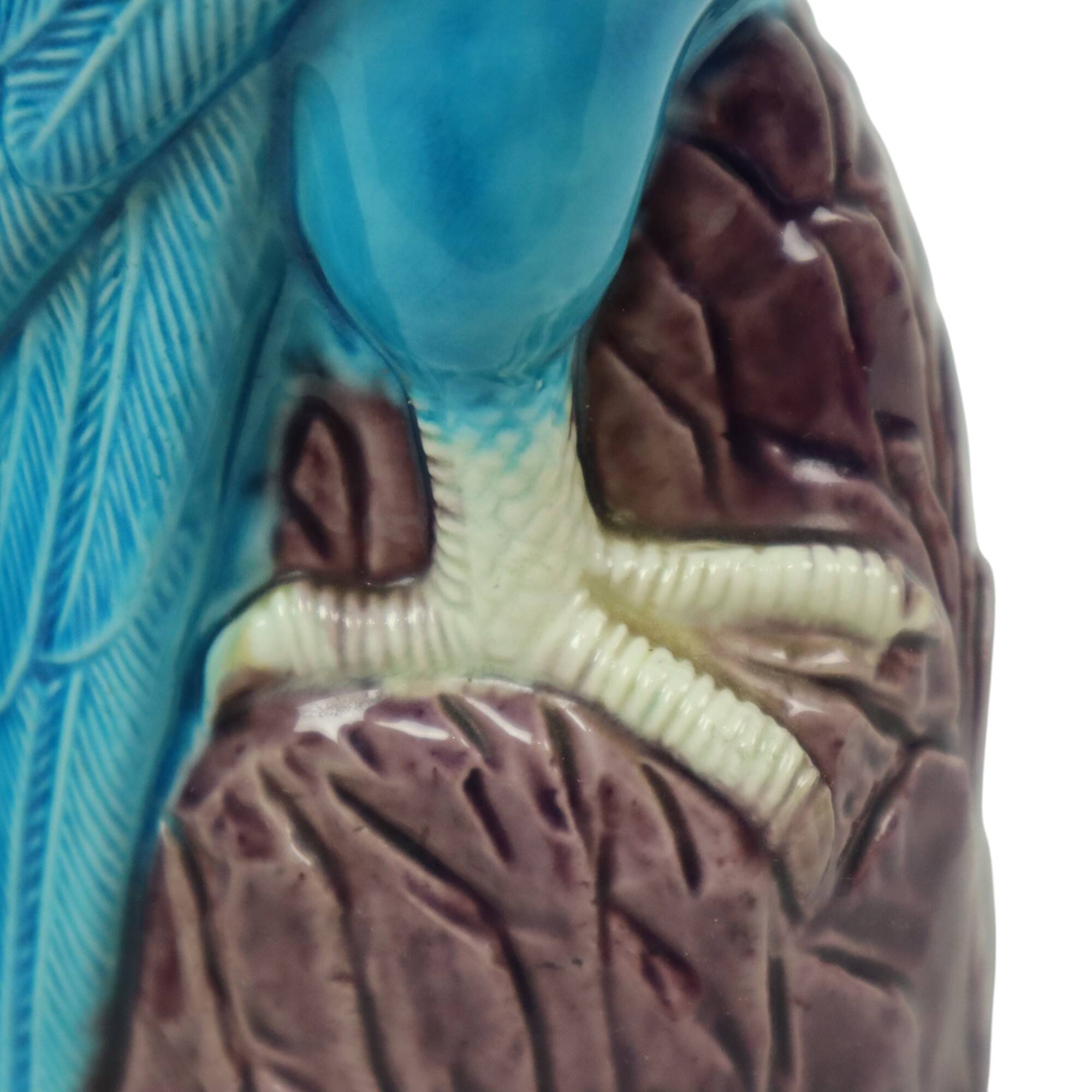 Pair of Turquoise Glazed Parrots Chinese Porcelain 30cm