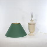 Ceramic table lamp, vintage, green lampshade