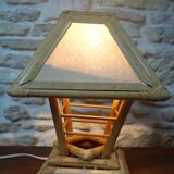 Vintaget cheve lamp or rattan lamp