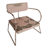 Vintage doll potty chair, wood and metal, pink, Bébéconfort