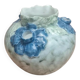 Flower vase in earthenware, blue floral decoration – antique