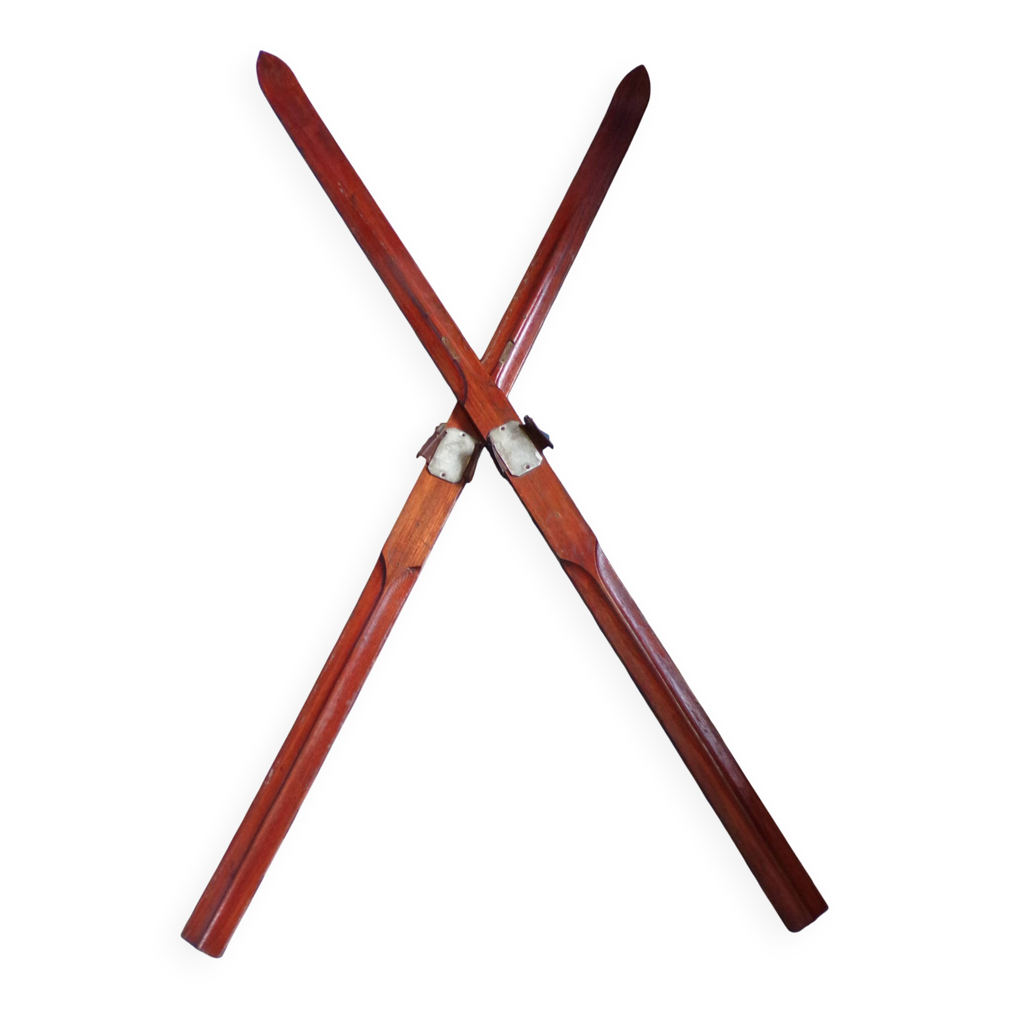 Pair of old wooden skis L=200 cm