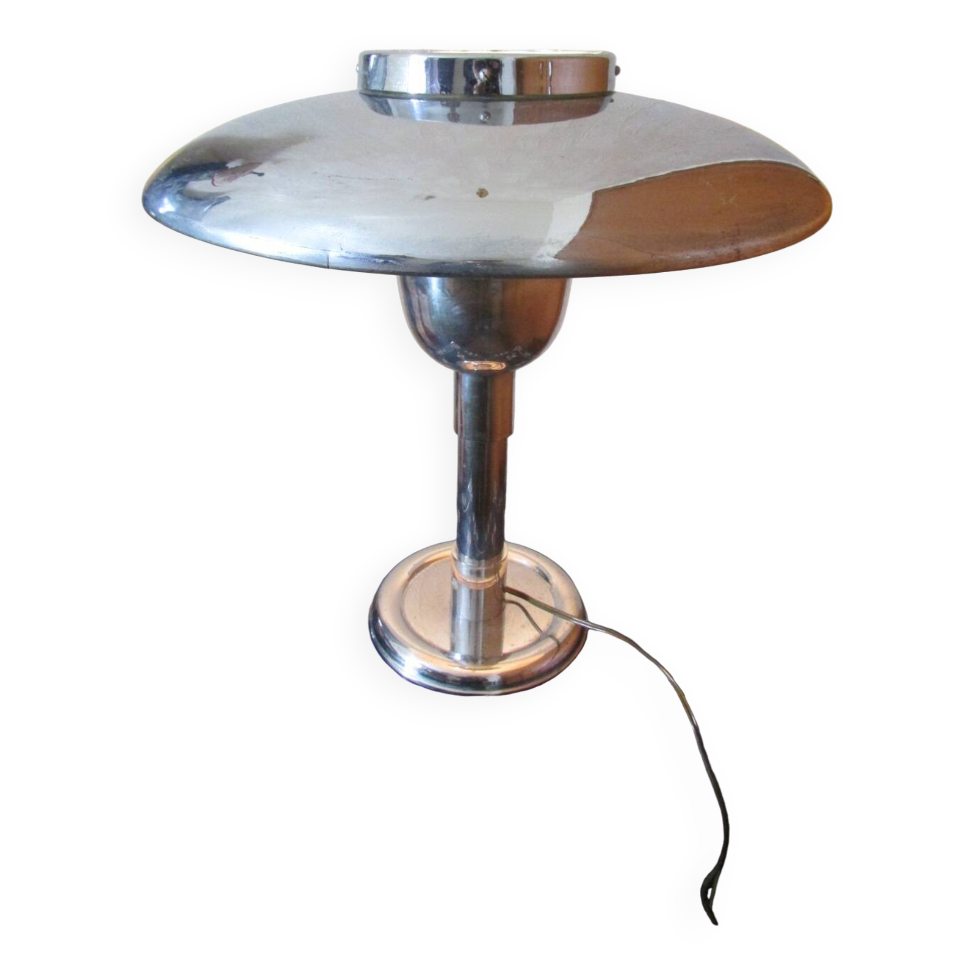 Vintage chrome mushroom lamp, industrial style