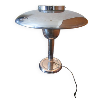 Lampe champignon vintage chromée, style industriel