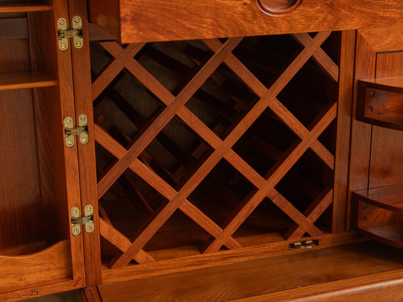 Captain's bar in Scandinavian design, 1960s, teak