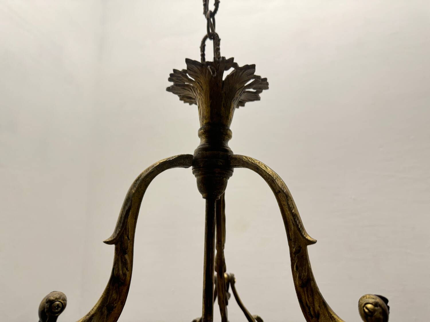 Bronze Crystal Beaded Light Pendant 1940’s