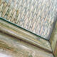Bureau vintage en bambou et rotin, teinté vert
