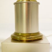 Lampe de bureau lotus en laiton de Maison Charles, 1960