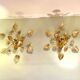 Gold leaf metal flower wall sconce 1970s 1980s Hollywood Regency Masca leaf