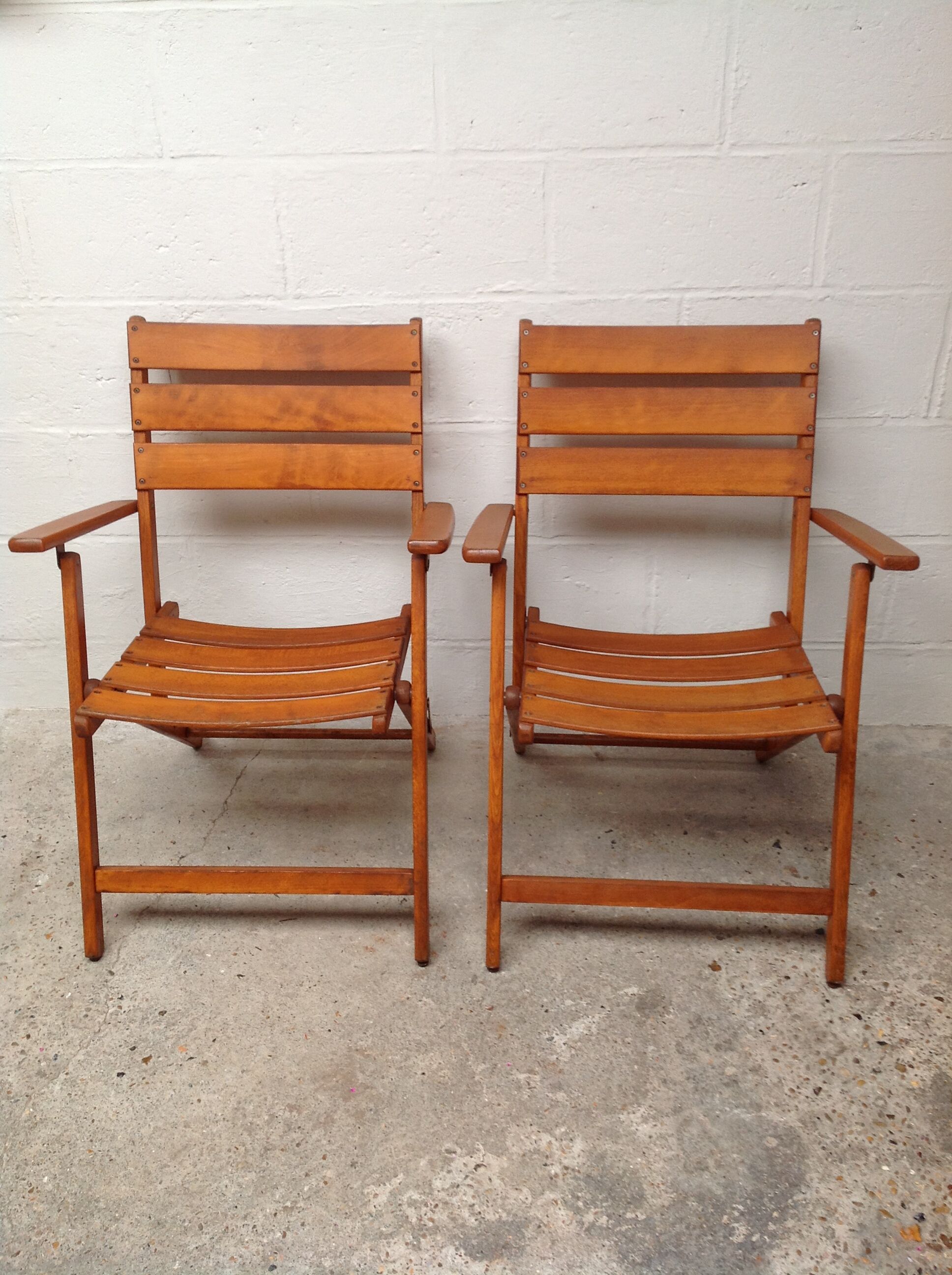 Teak folding chairs