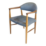Armchair - Teak - Blue fabric seat - Kurt Olsen - Danish design - 1960s