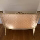 Louis XVI ivory and gold basket bench