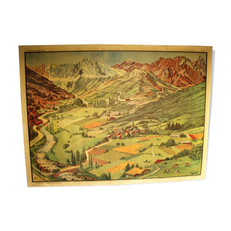 School poster the young mountain village map