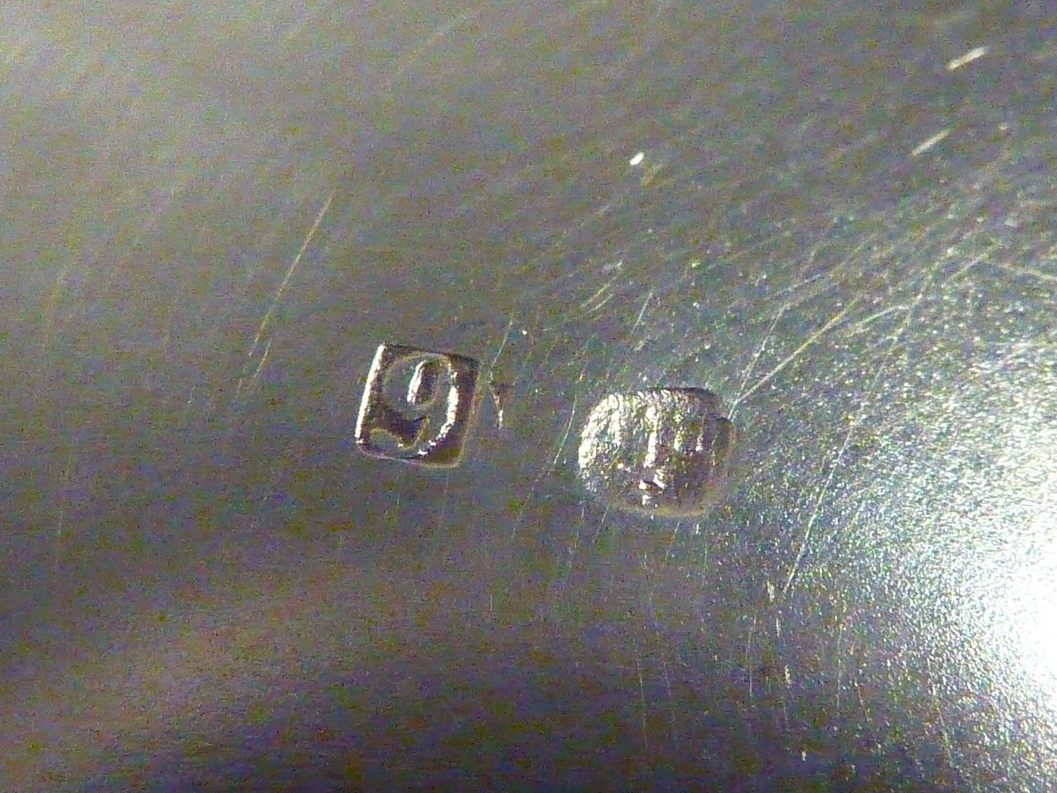 Silver metal timpani in its original case