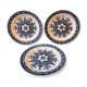 Set of 3 old flat plates in Gien earthenware