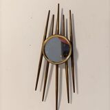 Miroir de chambre en laiton doré 1960