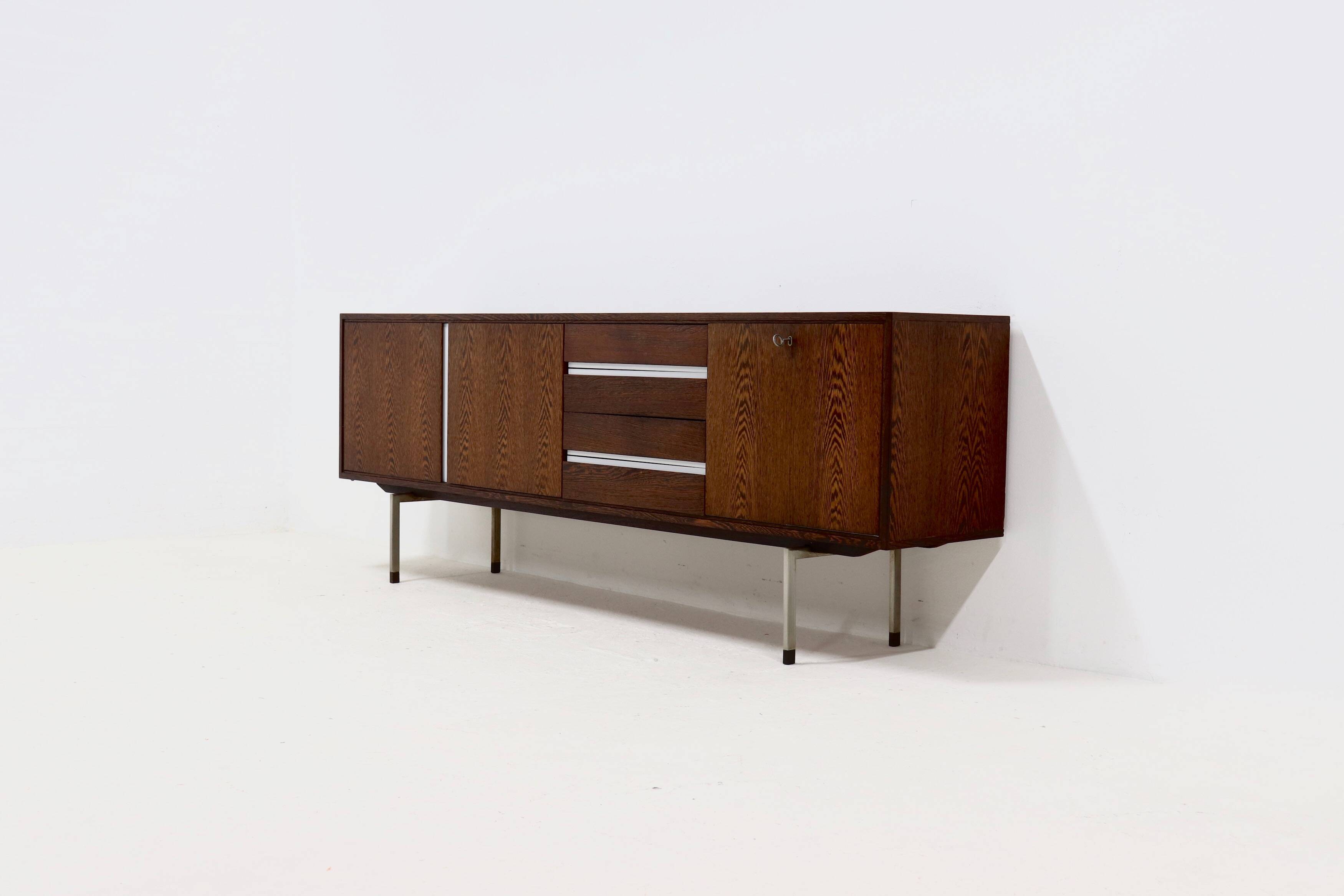 Dutch Minimalist Wenge Wooden Sideboard by Tijsseling 1970s