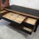 Flat desk Louis Philippe patina walnut nineteenth