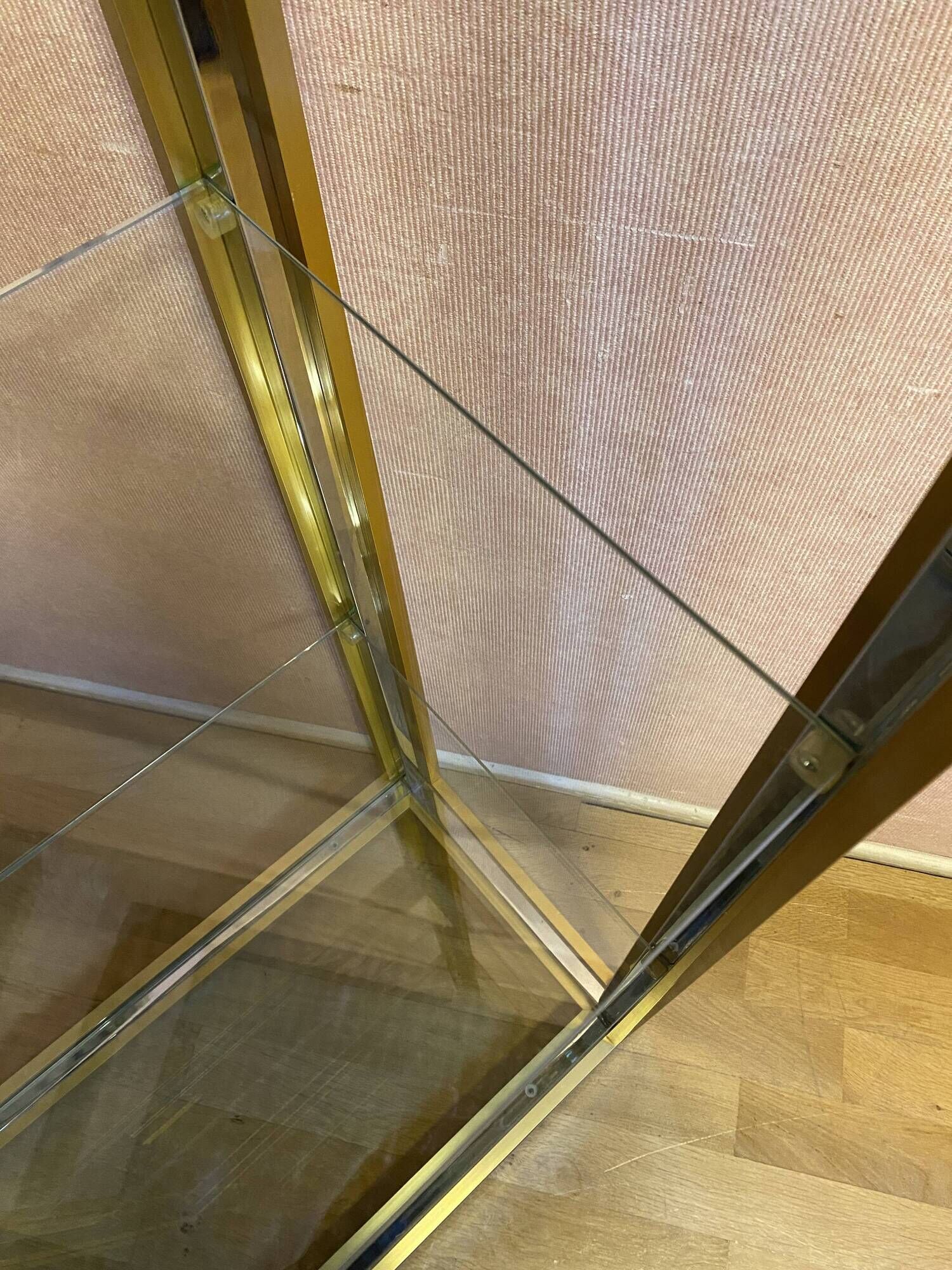 Silver and gold metal shelf, from the 80s.